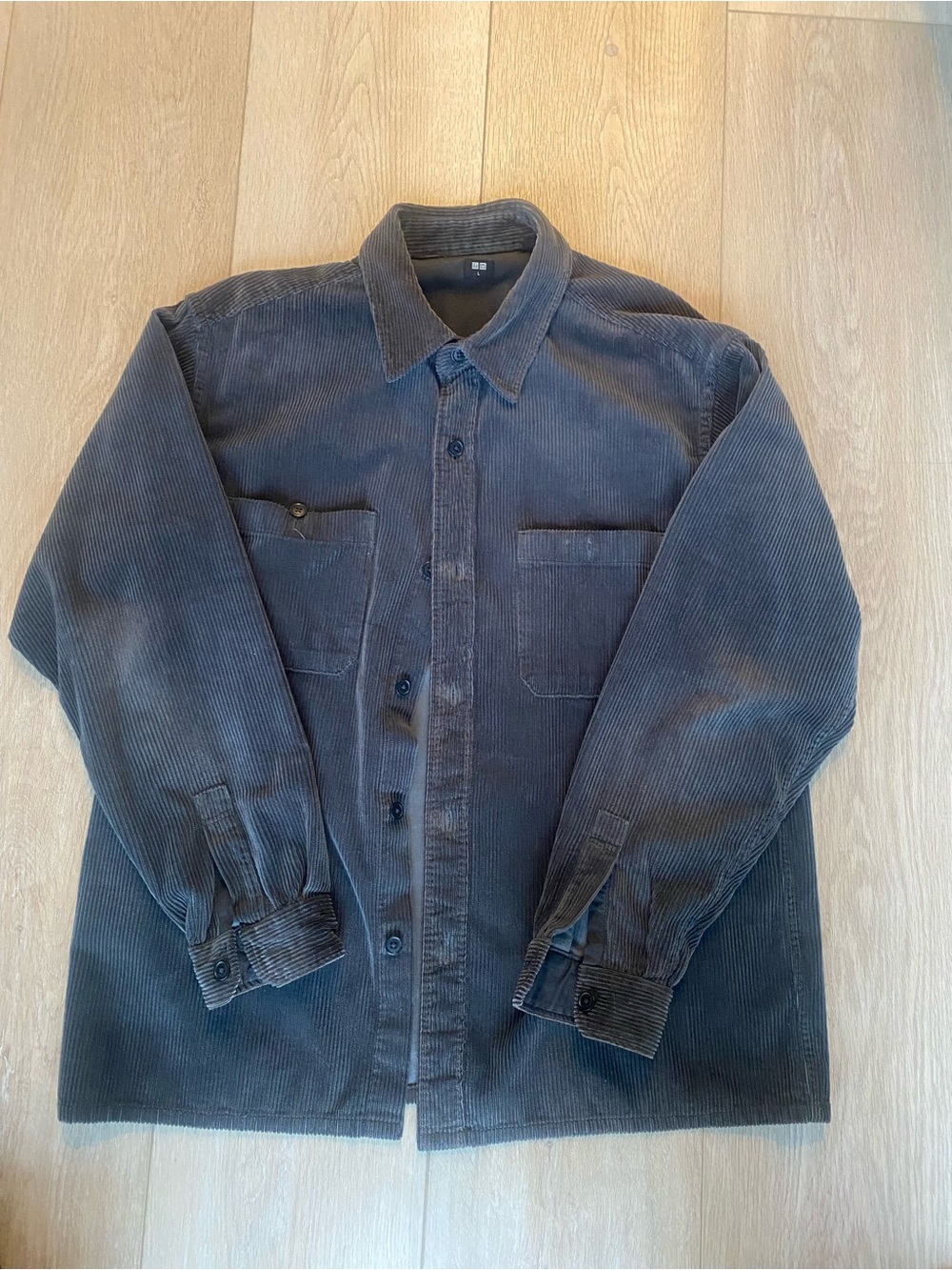 UNIQLO Corduroy Button-Up Jacket - Dark Gray